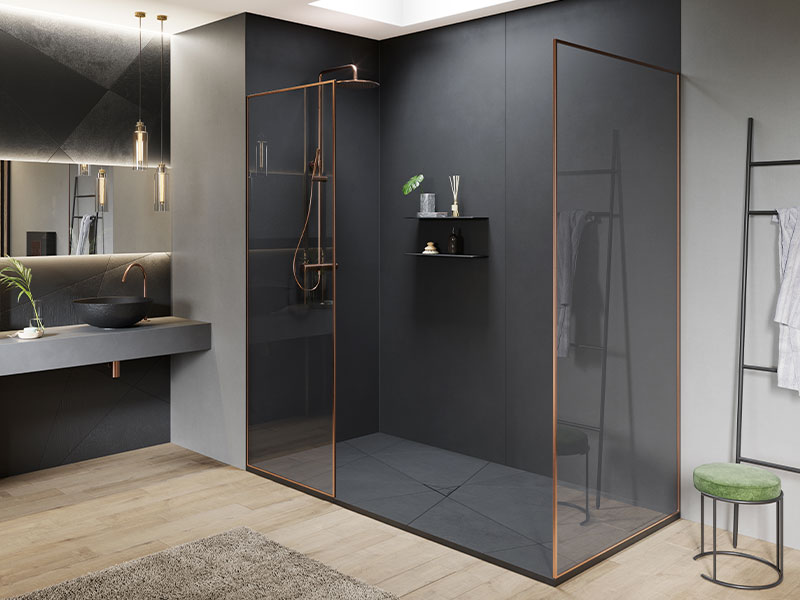 banos-modernos-elegantes canceles de baño de vidrio templado