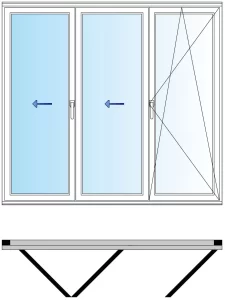cancel plegable de PVC esquema-321-hojas