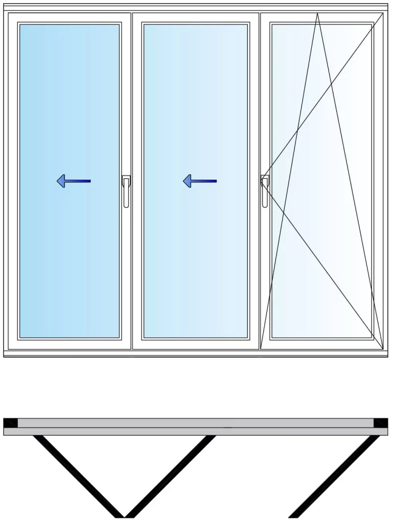 cancel plegable de PVC esquema-321-hojas