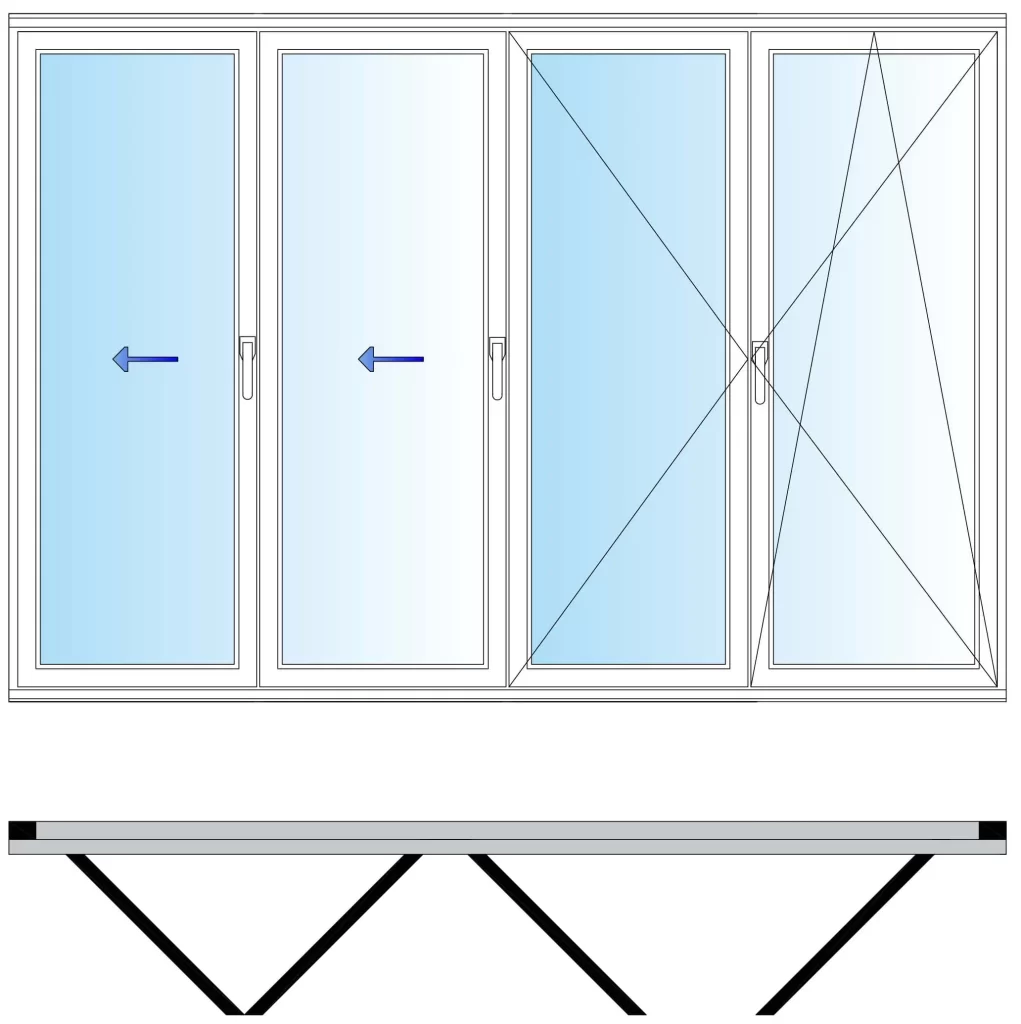 cancel plegable de PVC esquema-431-hojas