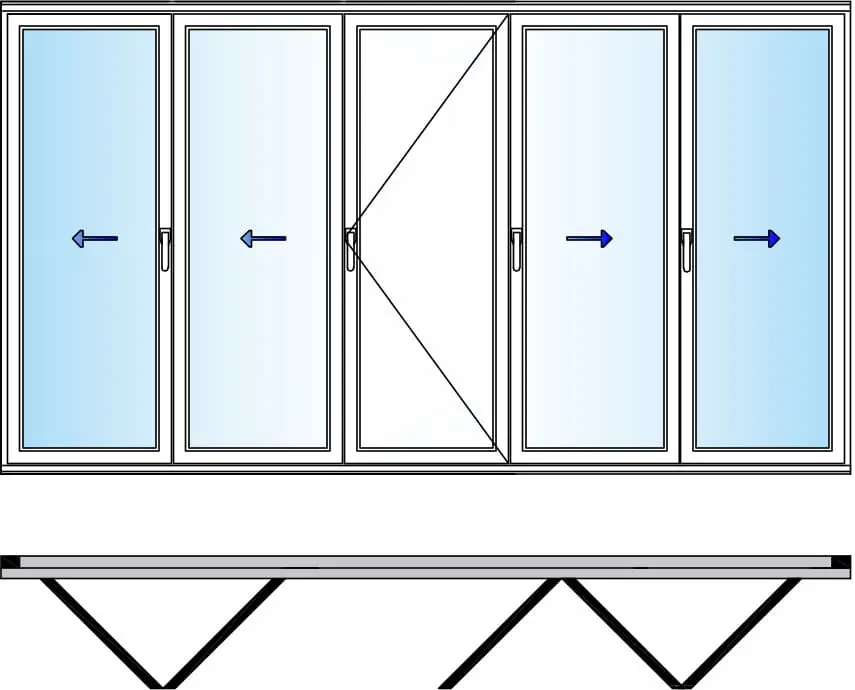 cancel plegable de PVC esquema-532-hojas