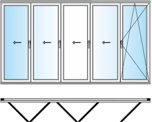 cancel plegable de PVC esquema-541-hojas