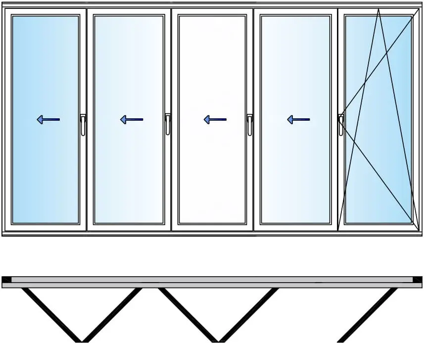 cancel plegable de PVC esquema-541-hojas