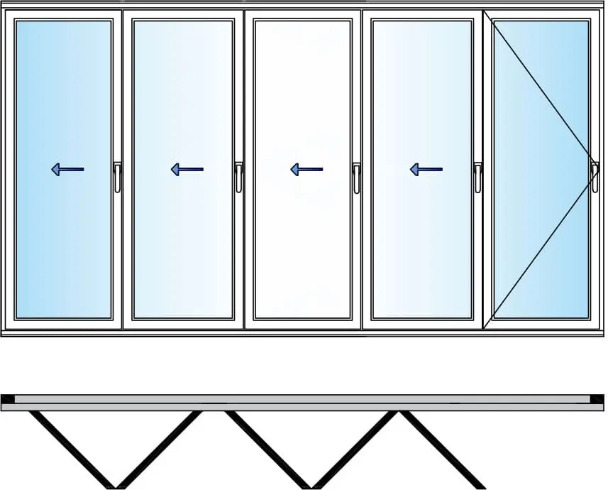cancel plegable de PVC esquema-550-hojas