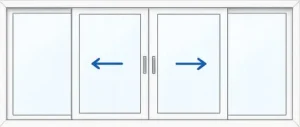 corrediza de PVC 2 hojas moviles